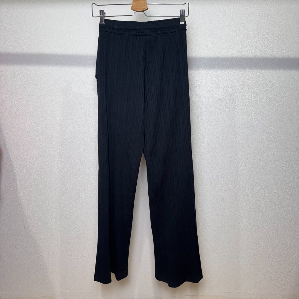 Nike Women's Sportswear Black Thick Jersey Ribbed Wide Leg Pants Size XS - Picture 5 of 10
